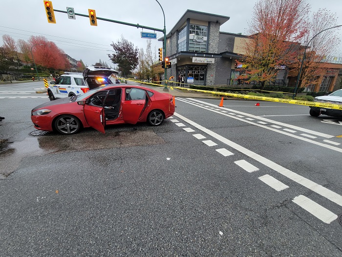 Vehicle stopped in middle of police crime scene